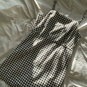 Tilly’s Black & White Straight Neck Gingham Dress